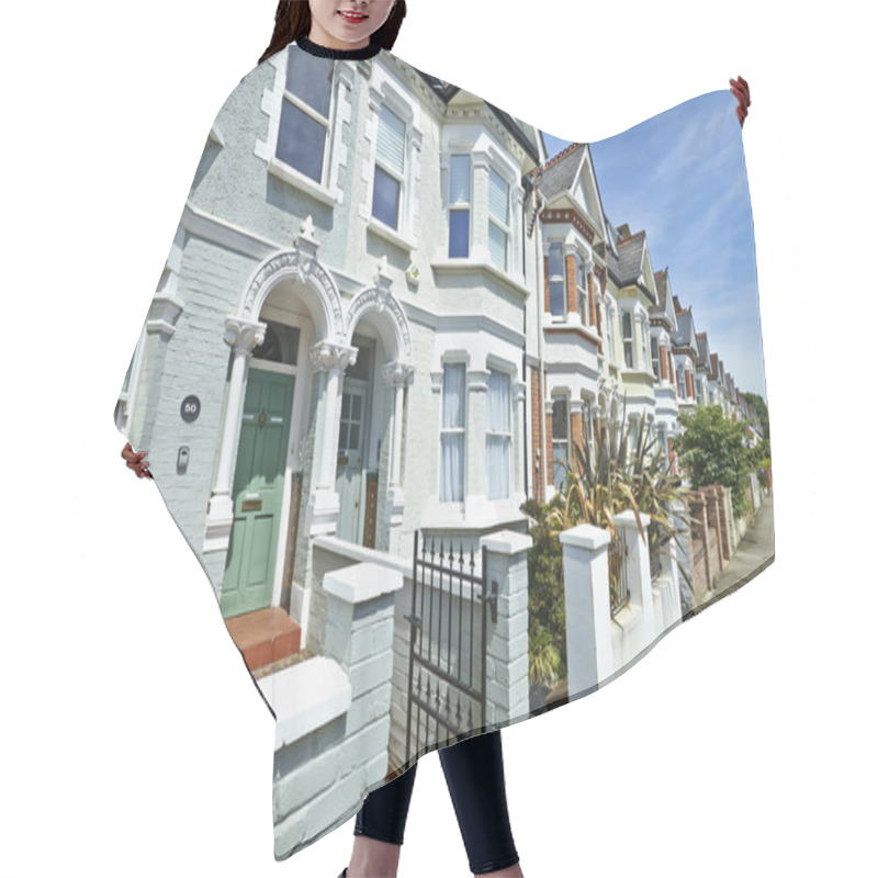 Personality  London Street Of Early 20th Century Edwardian Terraced Houses Hair Cutting Cape