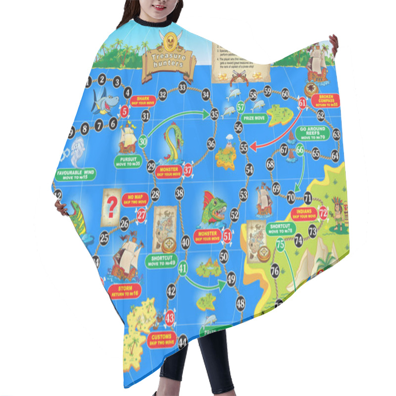 Personality  Vector Illustration Of Board Game For Children.  Hair Cutting Cape