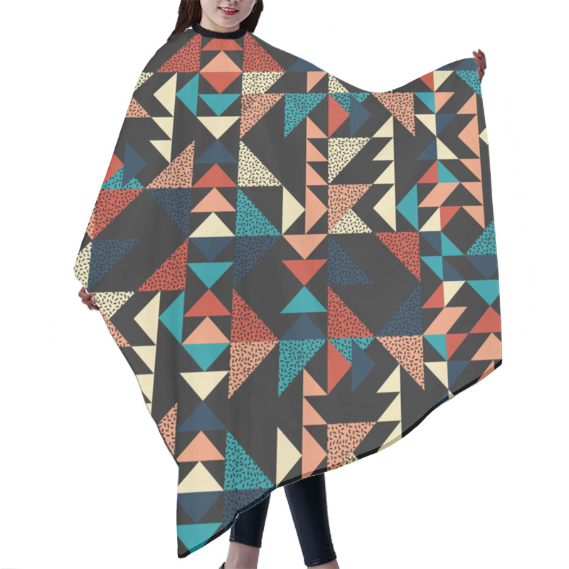 Personality  Seamless Triangle Pattern Abstract Background With Geometric Texture For Scarf And Hijab Trendy. Hair Cutting Cape