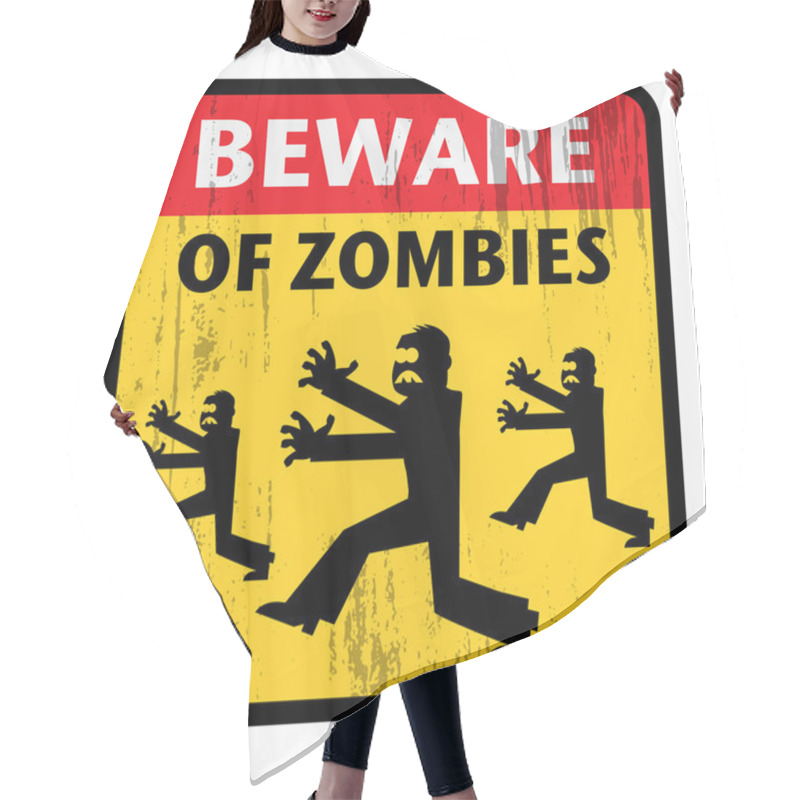 Personality  Beware Of Zombies Sign Hair Cutting Cape