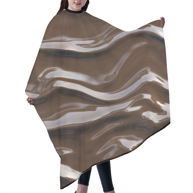 Personality  Seamless Texture Chocolate Horizontal Waves Closeup Background. Hair Cutting Cape