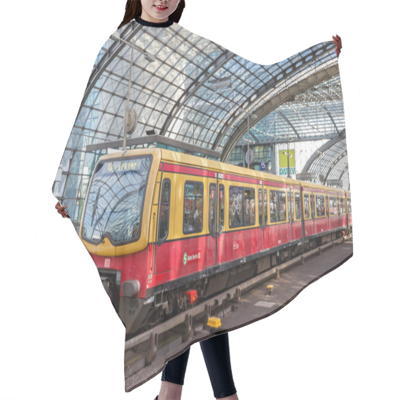 Personality  Berlin, Germany - August 20, 2020 S-Bahn Berlin Suburban Train S Bahn At Main Railway Station Hauptbahnhof Hbf In Germany. Hair Cutting Cape