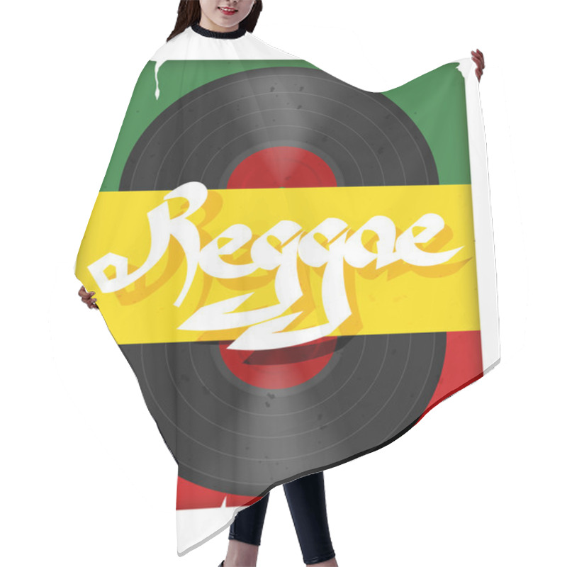 Personality  The Record Reggae Music.Musical Poster Reggae.Vector Illustratio Hair Cutting Cape