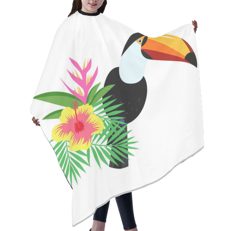 Personality  Beautiful Toucan Cartoon Vector Illustration Hair Cutting Cape