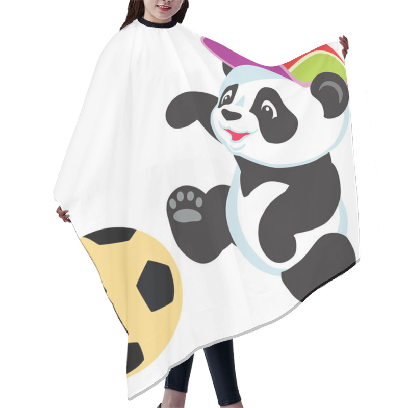 Personality  Cartoon Panda Palying With Ball Hair Cutting Cape