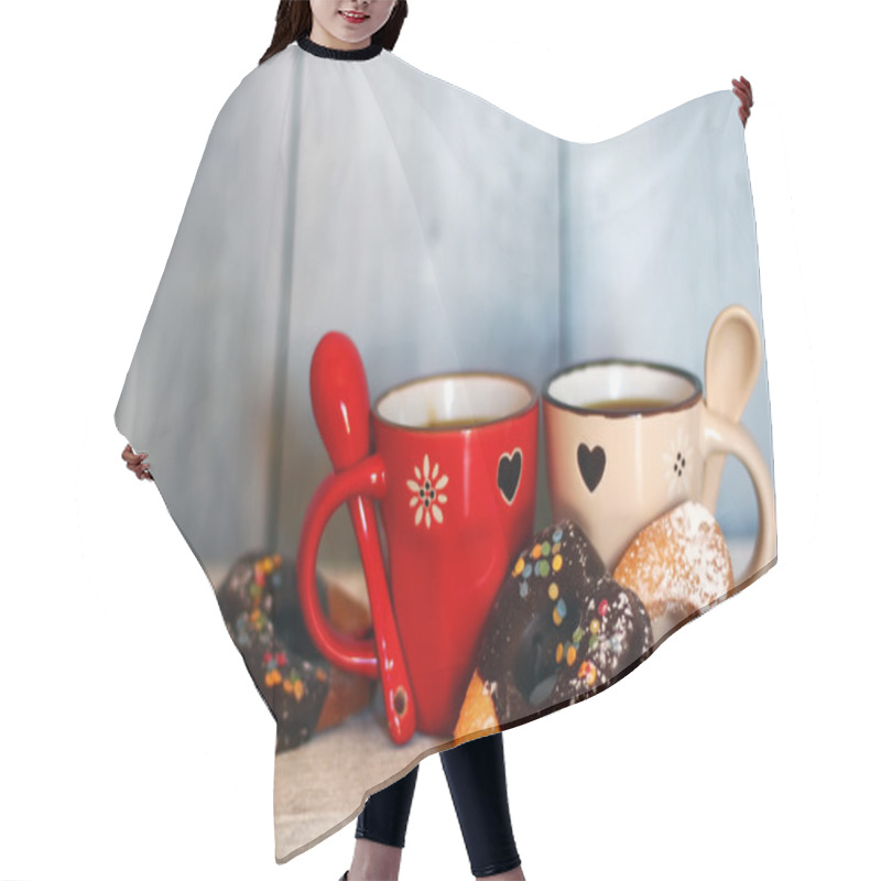 Personality  Coffe Cups Hair Cutting Cape