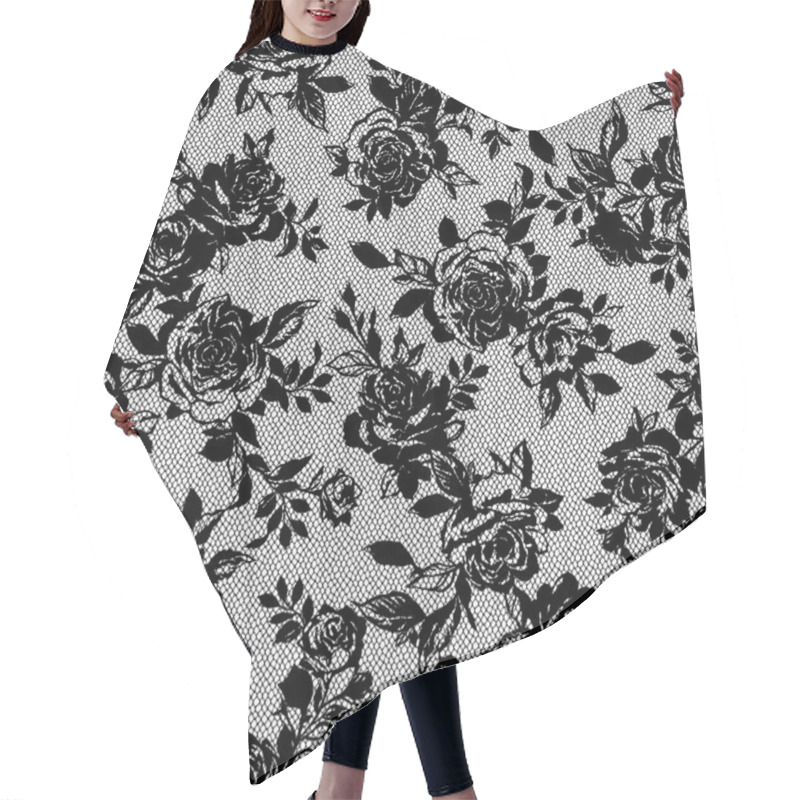 Personality  Rose Flower Pattern, Hair Cutting Cape