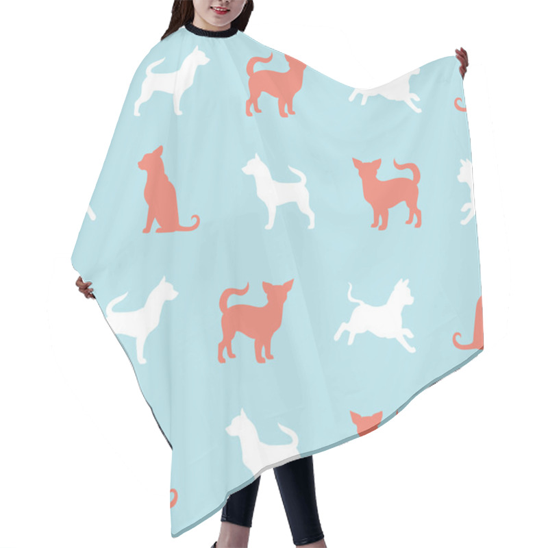 Personality  Vector Chihuahua Small Dog Seamless Pattern. Hair Cutting Cape