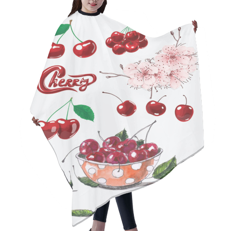 Personality  Cherries Hair Cutting Cape