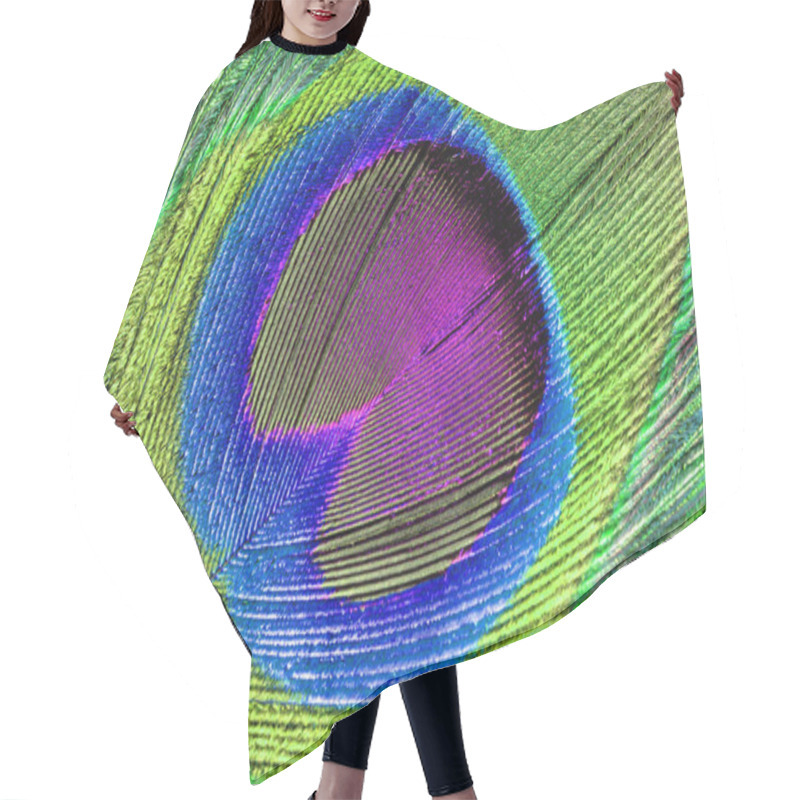 Personality  Beautiful Peacock Feather Hair Cutting Cape