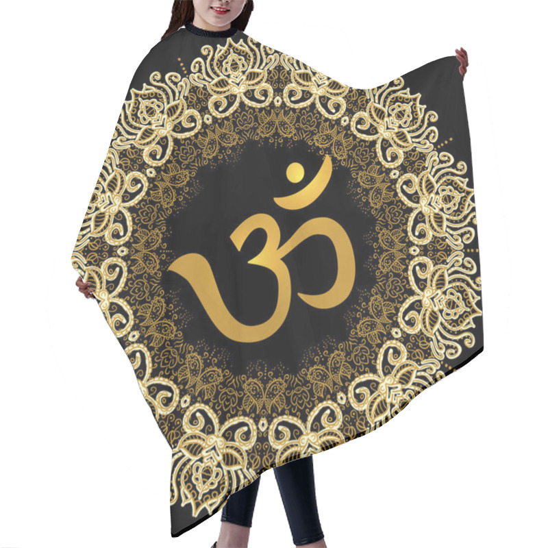 Personality  Om Sing On Mandala Background Hair Cutting Cape