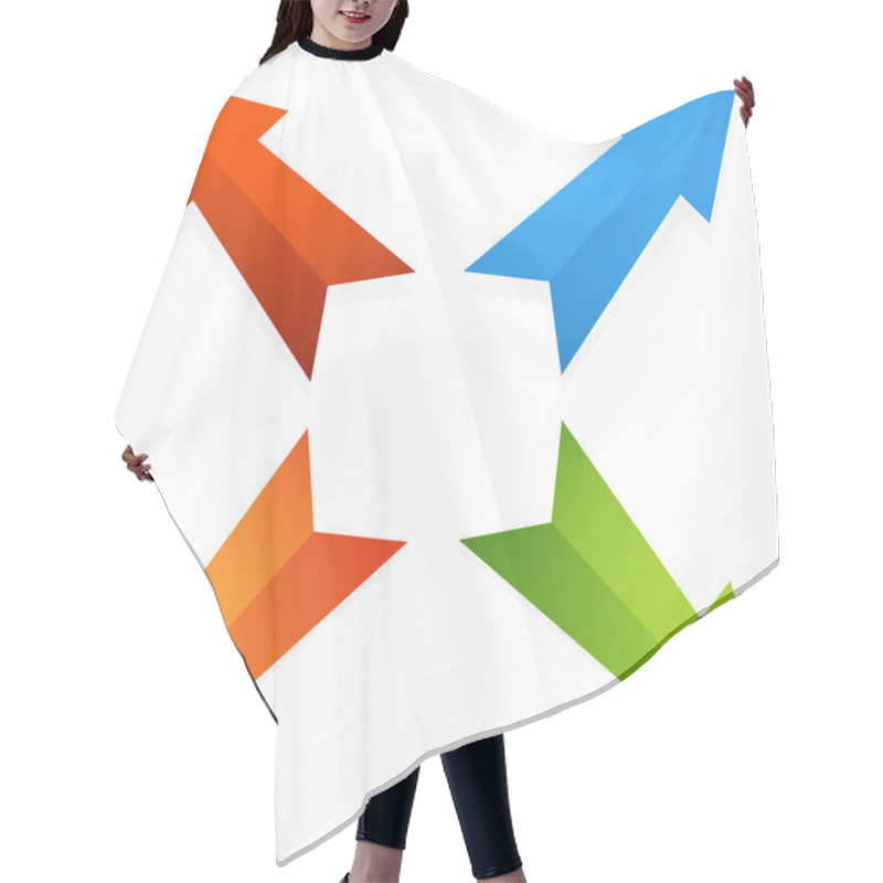 Personality  Diagonal Arrows Pointing Outwards. Hair Cutting Cape