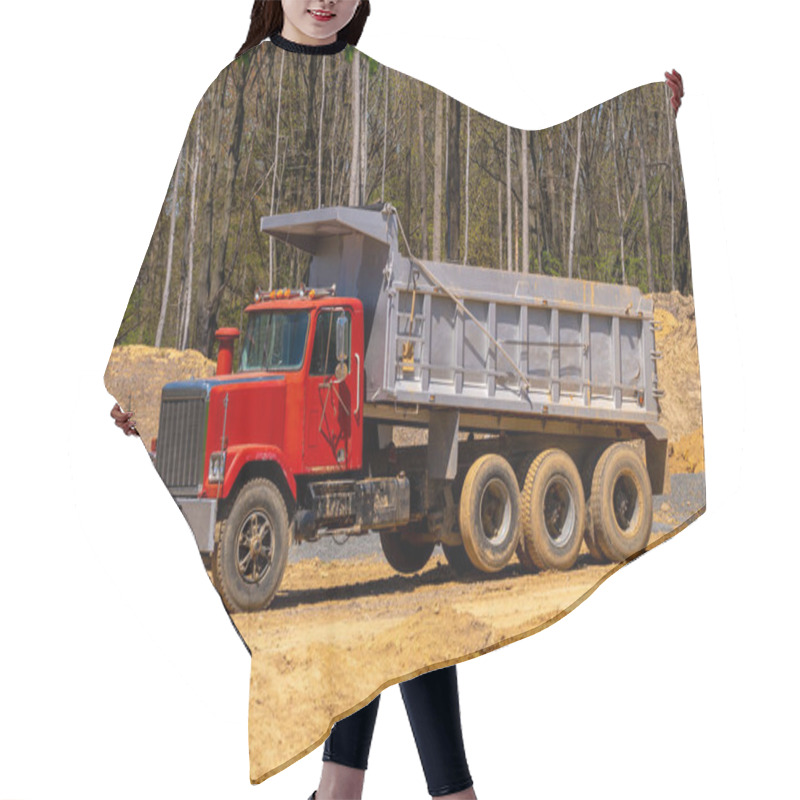 Personality  Truck At The Construction Site Vehicle Transport Ground Large Hair Cutting Cape