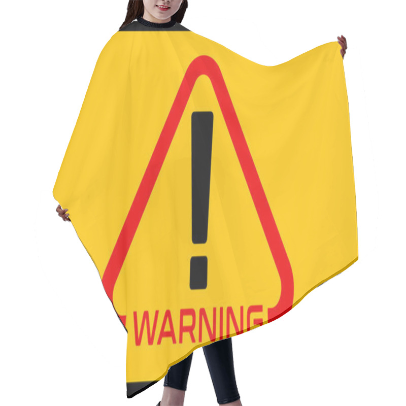 Personality  Warning Sign, Vector. Flat Sign, Image. Announcement About The Dangers Hair Cutting Cape