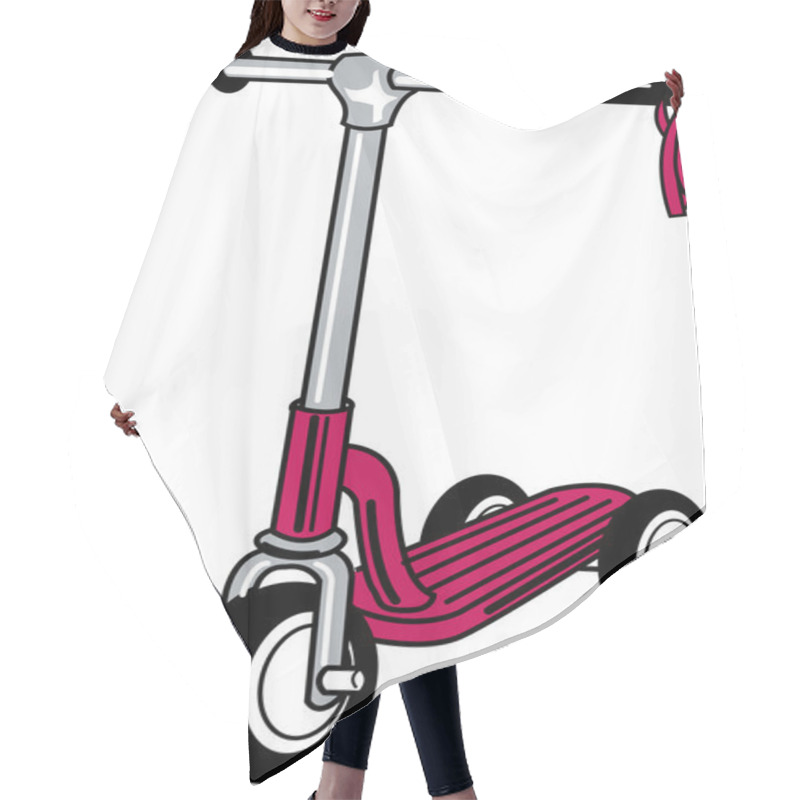 Personality  Child's Scooter With Ribbons On The Handle Bars Hair Cutting Cape