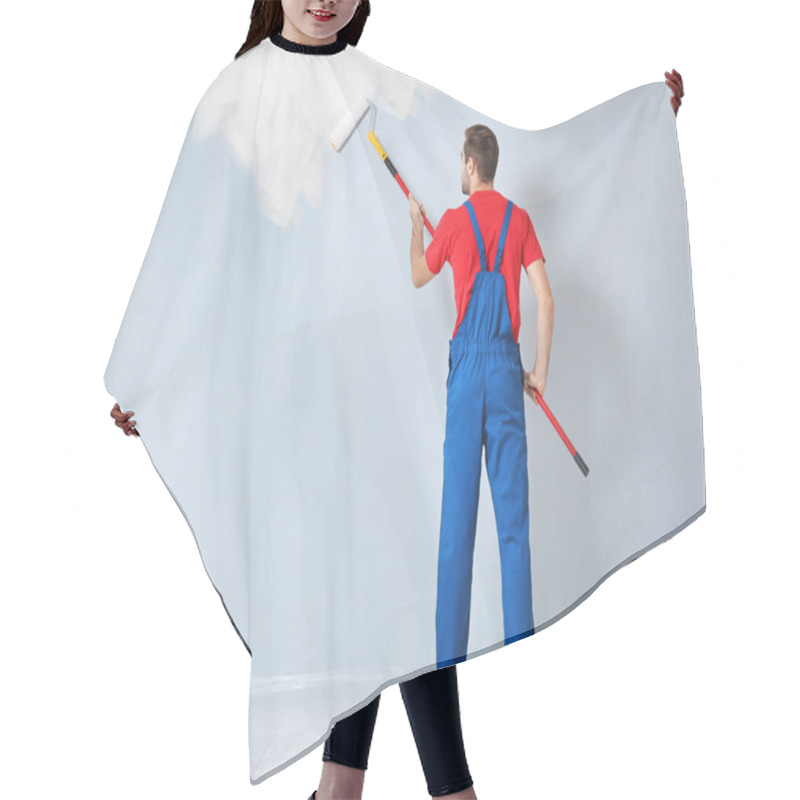 Personality  Worker Painting Wall  Hair Cutting Cape