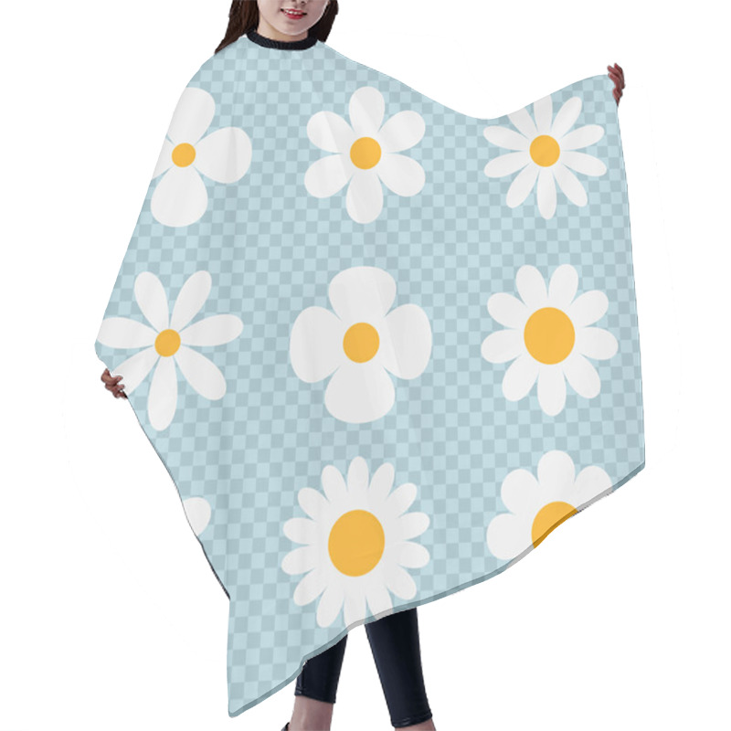 Personality  Set White Daisy Isolated, Chamomile Vector Illustration Hair Cutting Cape