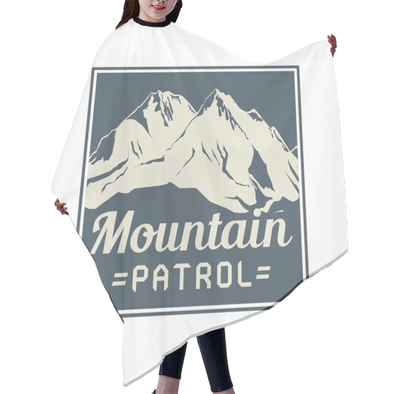 Personality  Mountain Sign Or Symbol With Text Mountain Patrol Hair Cutting Cape