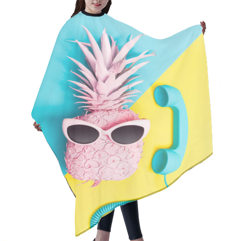 Personality  Painted Pineapple With Sunglasses Hair Cutting Cape