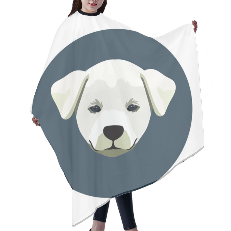 Personality  Puppy Flat Icon Illustration Hair Cutting Cape