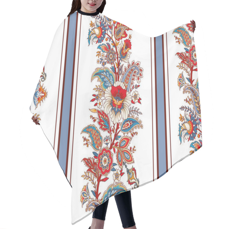 Personality  Seamless Floral Painted Textile In The Manner Of Indian Production Hair Cutting Cape