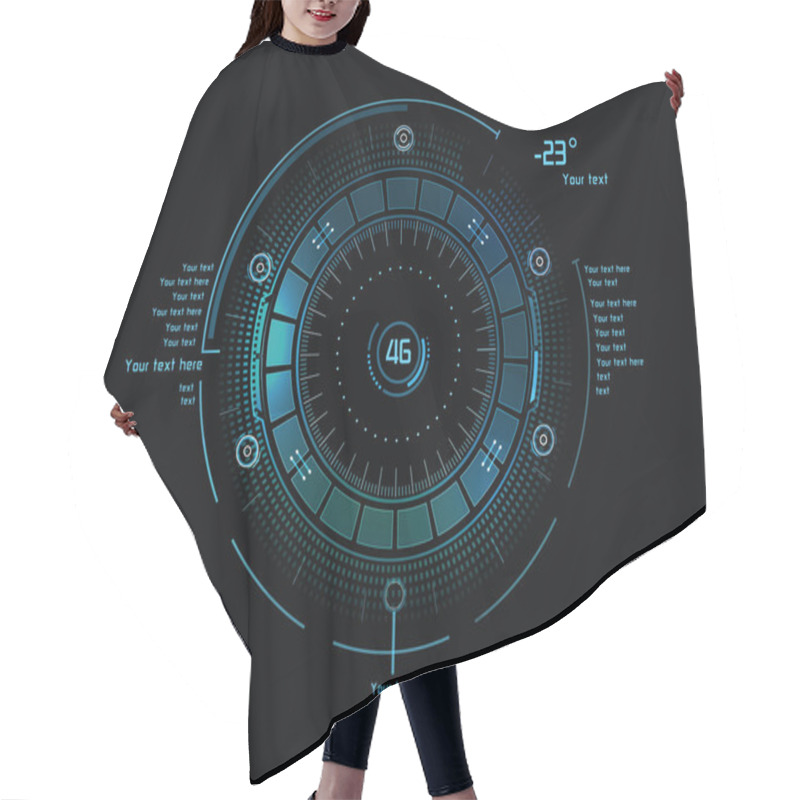 Personality  Futuristic Infographics As Head-up Display Hair Cutting Cape