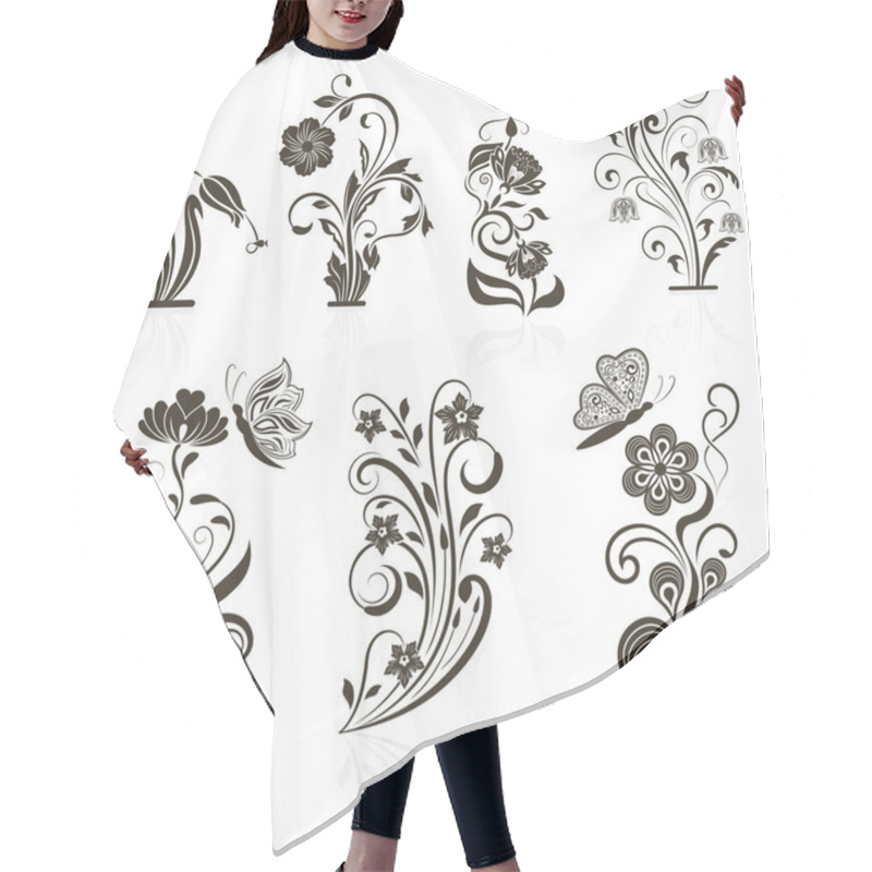 Personality  Floral Flower Vector Design Elements Hair Cutting Cape