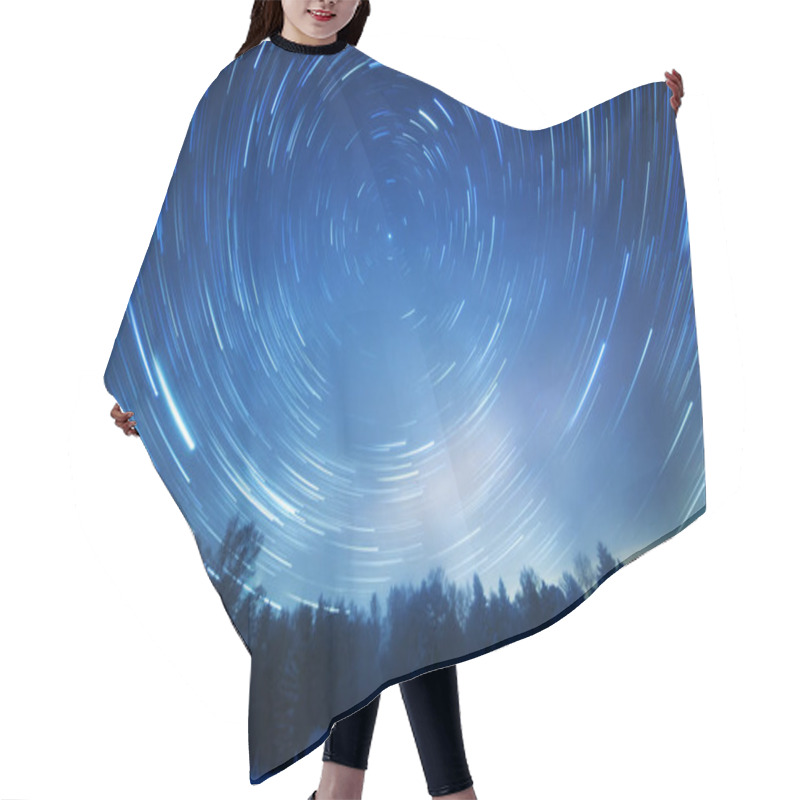 Personality  Starry Sky Revolves Around The Polar Star. Leave Traces In The F Hair Cutting Cape