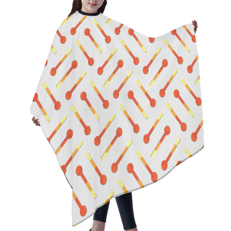 Personality  Pattern With Symbols Of  Thermometers On Grey Background, Global Warming Concept Hair Cutting Cape