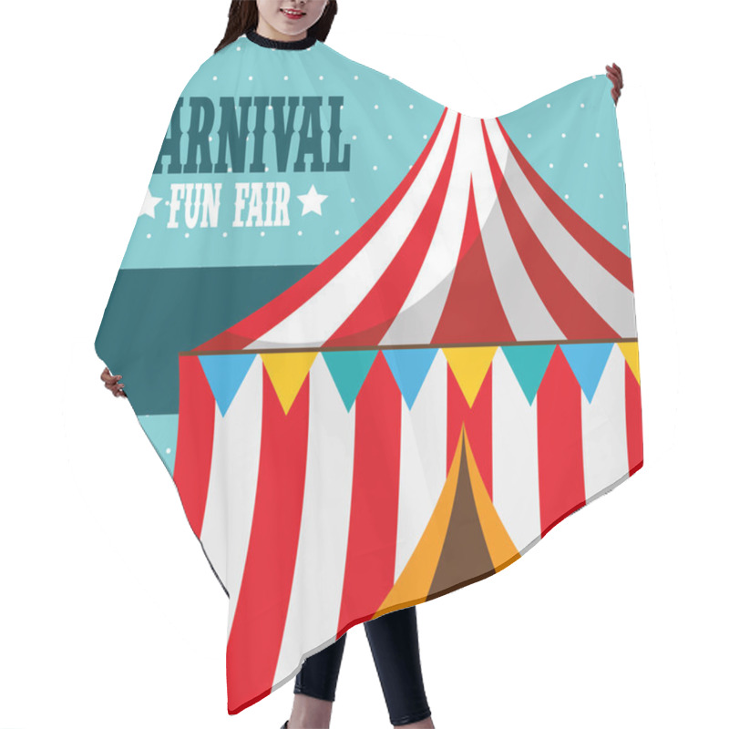 Personality  Tent Circus Carnival Fun Fair Vector Illustration Hair Cutting Cape