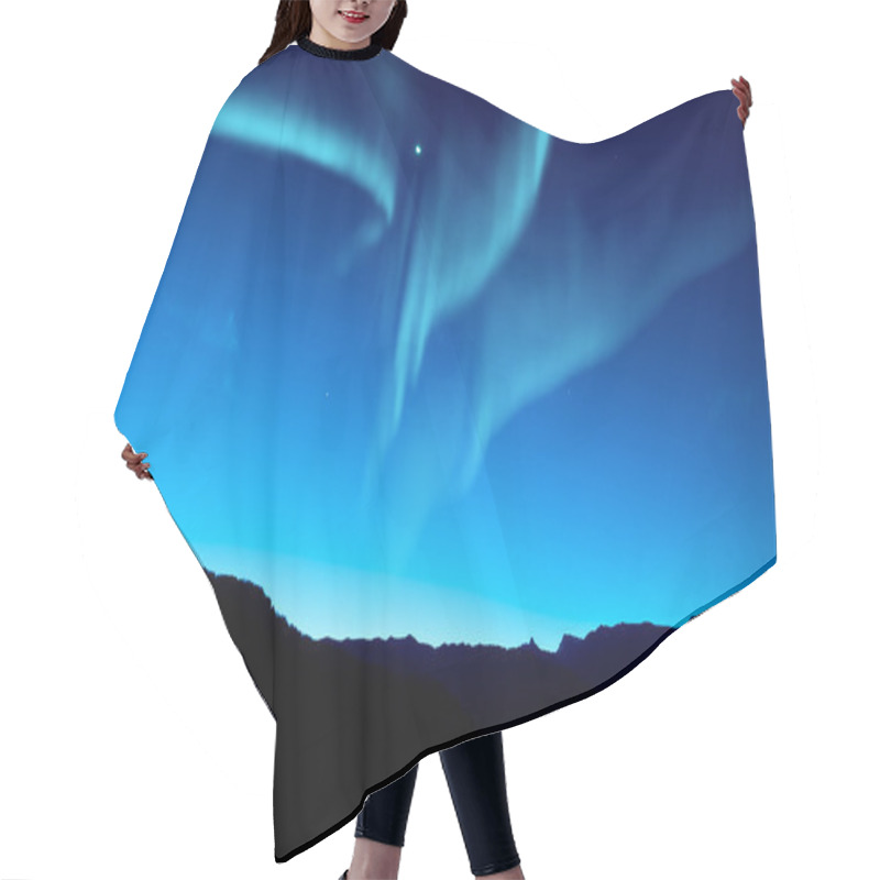 Personality  Northern Lights Over Mountain Hair Cutting Cape