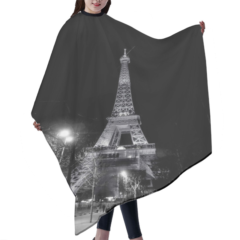 Personality  Paris, France - JAN 19, 2022: The Iconic Eiffel Tower Illuminated At Night, Wrought-iron Lattice Tower Designed By Gustave Eiffel On The Champ De Mars In Paris, France. Hair Cutting Cape