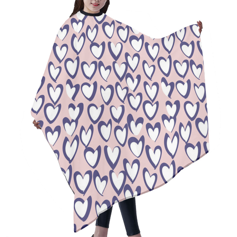 Personality  Heart Shape Brush Strokes Seamless Pattern Hair Cutting Cape