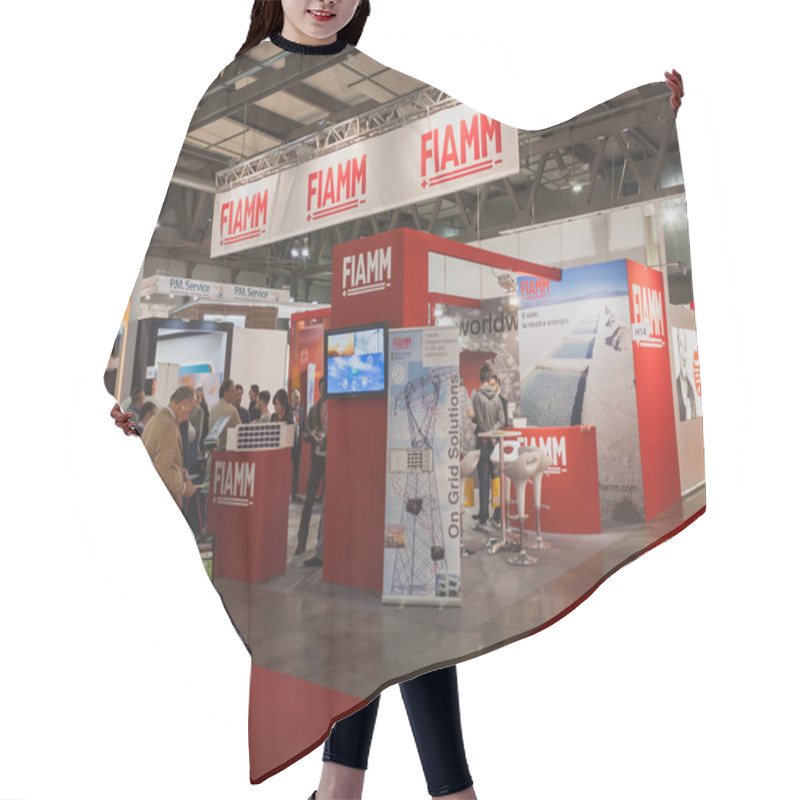 Personality  People Visiting Fiamm Stand At Solarexpo 2014 In Milan, Italy Hair Cutting Cape