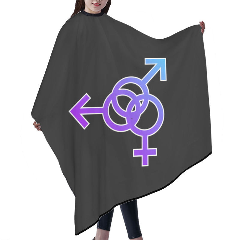 Personality  Bisexual Blue Gradient Vector Icon Hair Cutting Cape