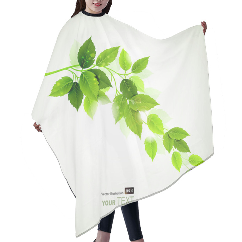 Personality  Spring Branch With Fresh Green Leaves Hair Cutting Cape