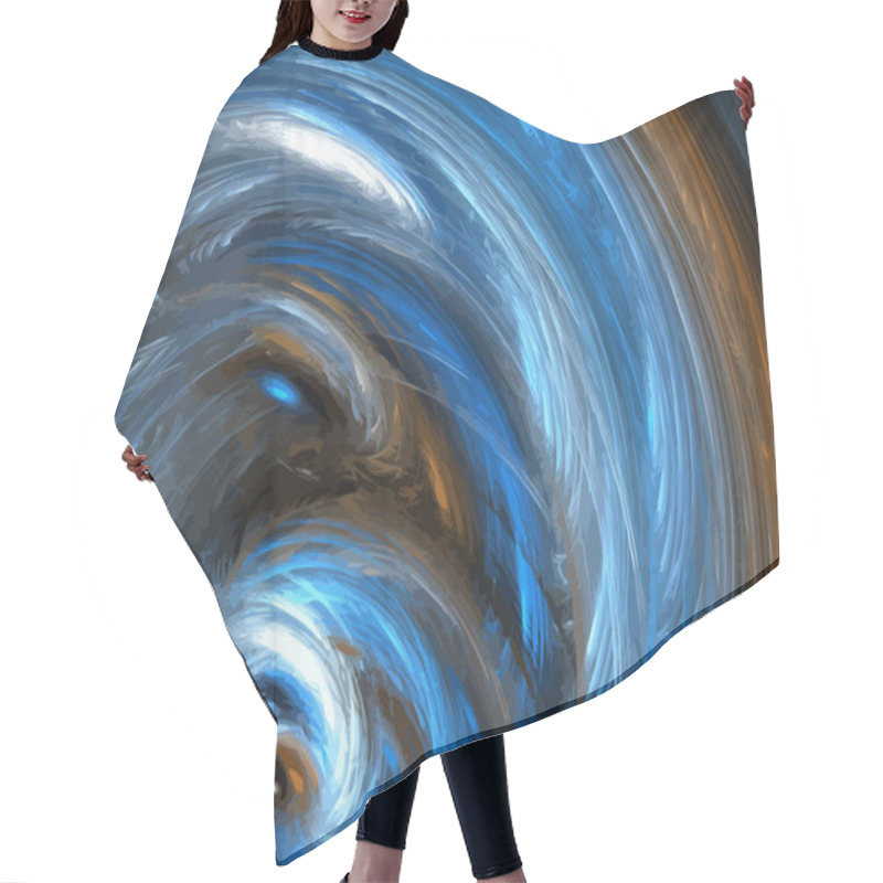 Personality  Vector Illustration Of Digital Fractal Hair Cutting Cape