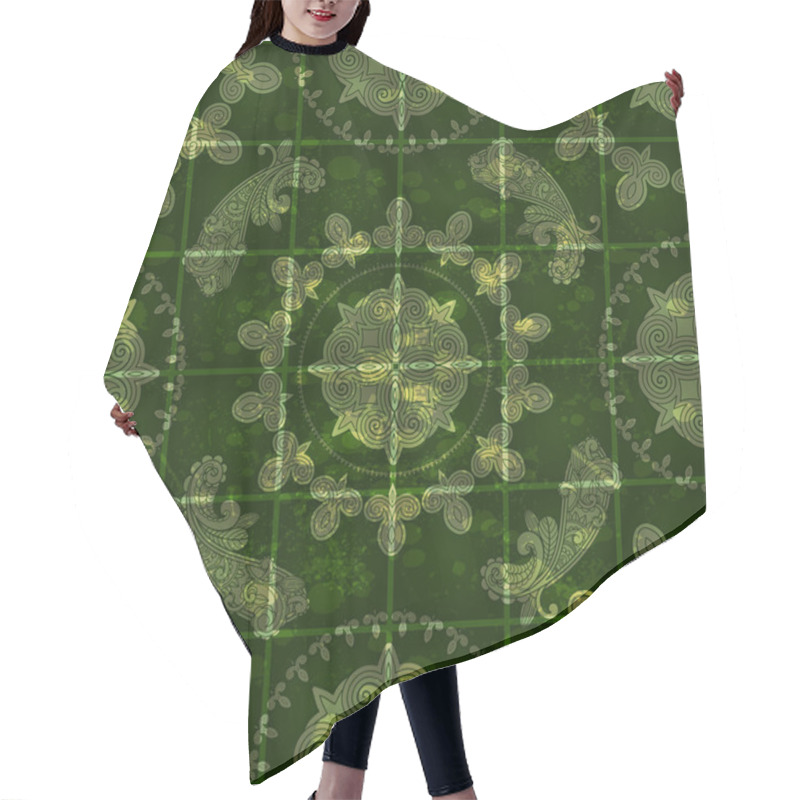 Personality  Vector Seamless Grungy Background With Eastern Paisley Pattern Hair Cutting Cape