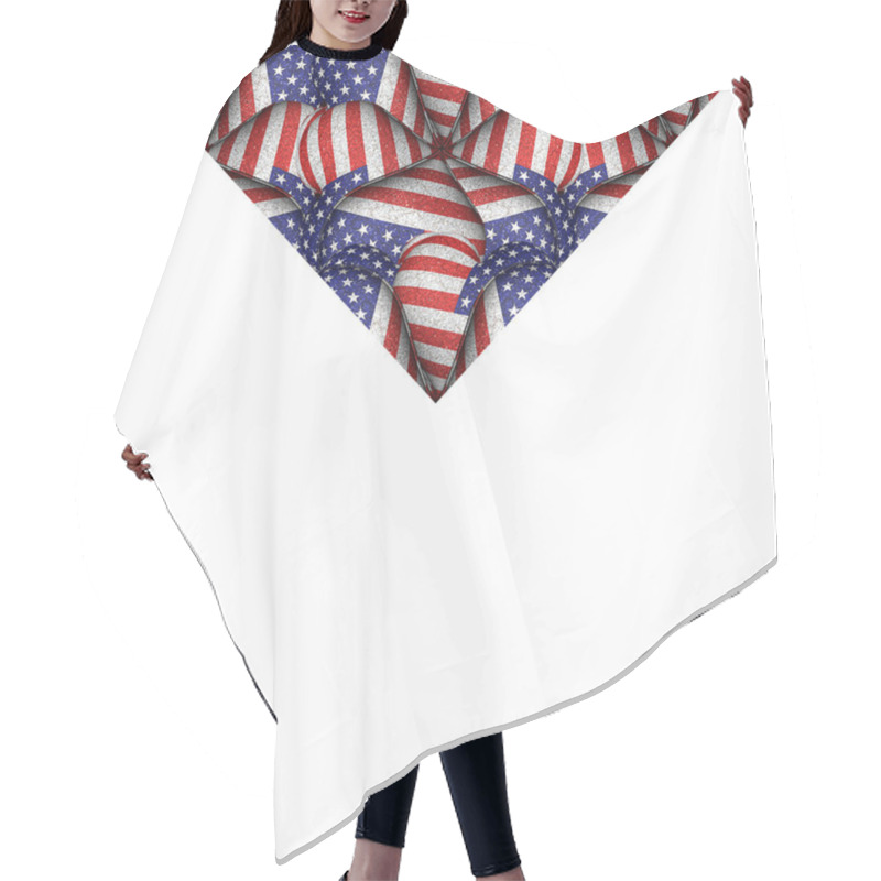 Personality  White Background With Usa Flag Pattern Borders Hair Cutting Cape