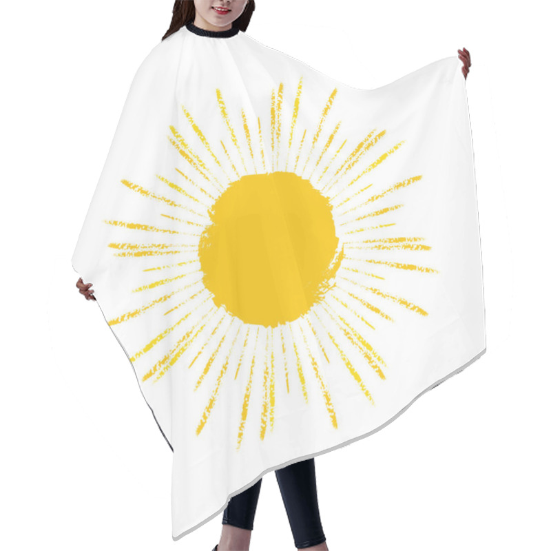 Personality  Vector Sun Symbol Icon. Grunge Element.  Hair Cutting Cape