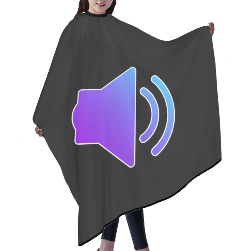 Personality  Big Speaker With Two Soundwaves Blue Gradient Vector Icon Hair Cutting Cape