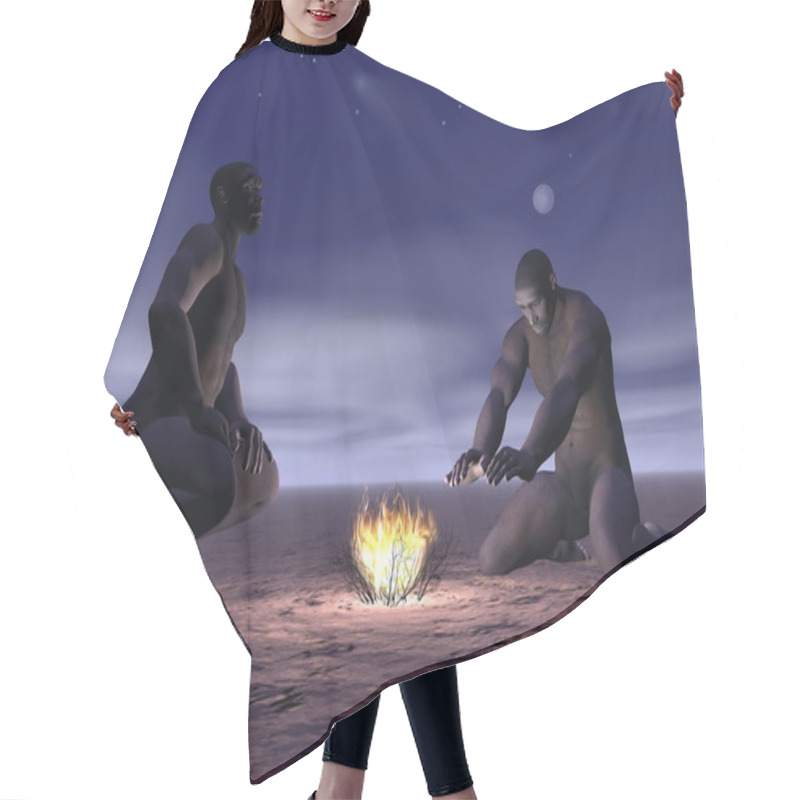 Personality  Homo Erectus And Fire - 3D Render Hair Cutting Cape