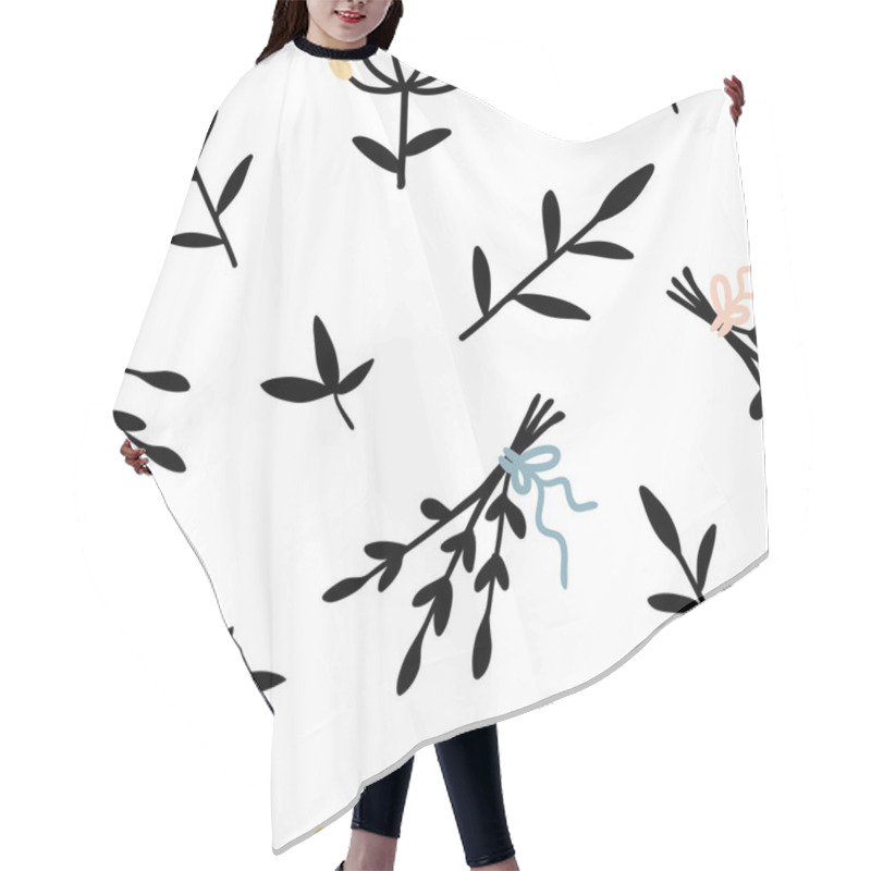 Personality  Flower Seamless Pattern Hair Cutting Cape