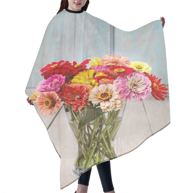 Personality  Bouquet Of Zinnia Flowers Hair Cutting Cape