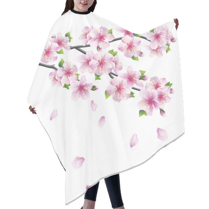 Personality  Blossoming Branch Of Sakura - Japanese Cherry Tree Hair Cutting Cape