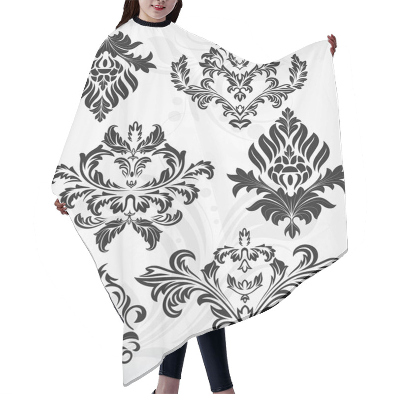 Personality  Design Of Fancy Ornate Damask Floral Illustration Hair Cutting Cape