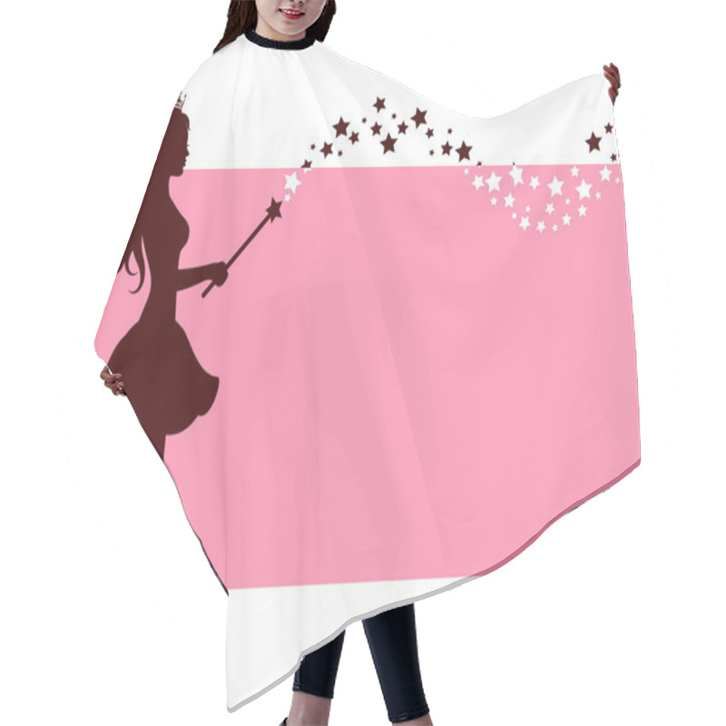 Personality  Silhouette Of Fairy With Magic Wand Hair Cutting Cape