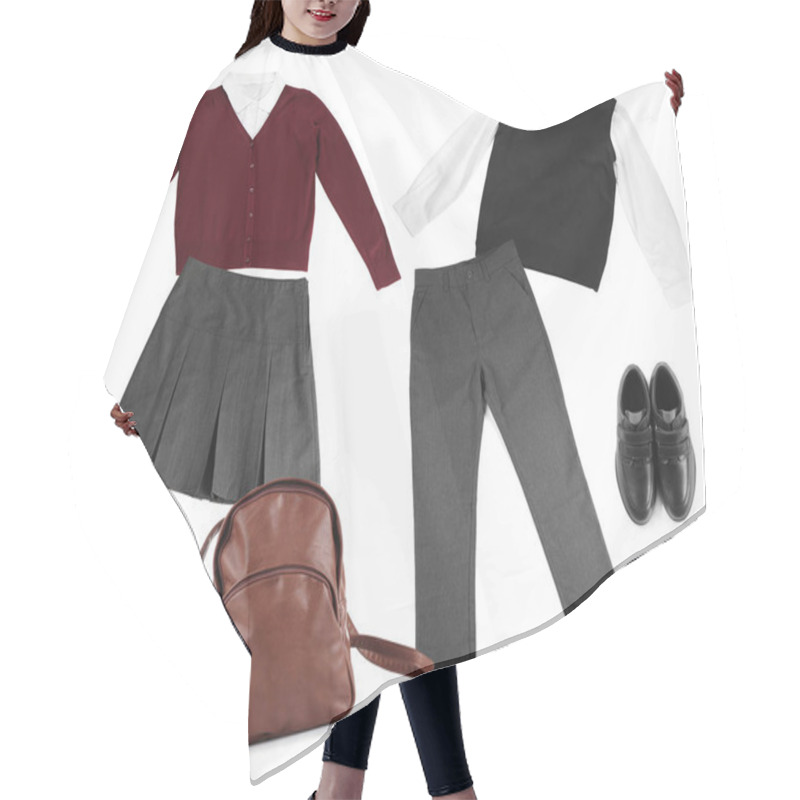 Personality  School Uniform With Backpack   Hair Cutting Cape