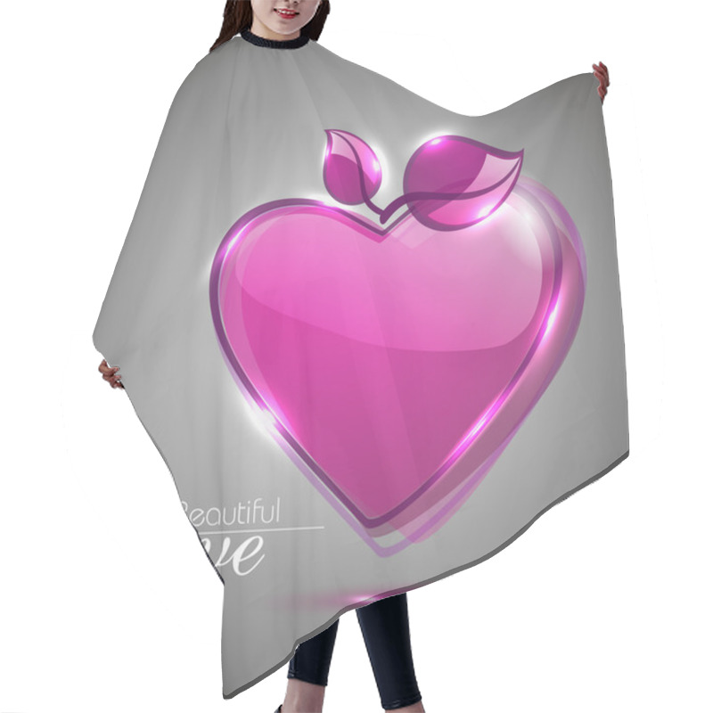 Personality  Sparkling Red Heart Shape Made With Small Heart Shape On Grey Se Hair Cutting Cape