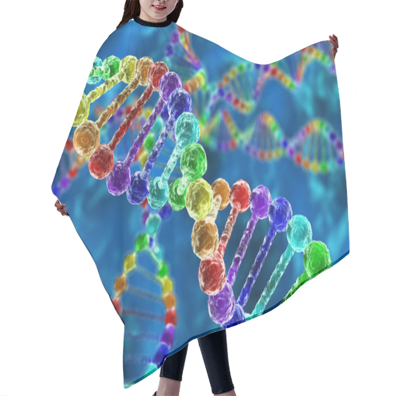 Personality  Rainbow DNA (deoxyribonucleic Acid) With Defocus On Background Hair Cutting Cape